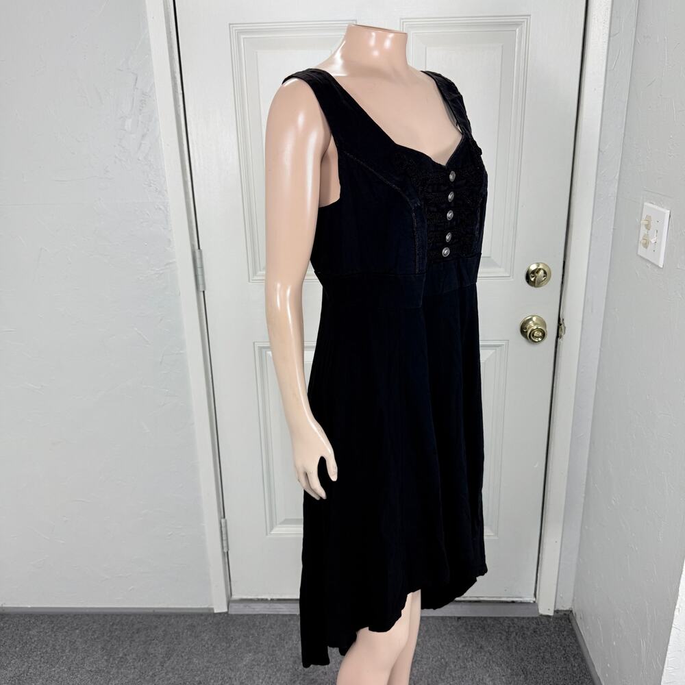 Vintage Y2K Royal Bones Dress XL Cotton Goth Medieval Hi Low Gothic D3-18 - Picture 6 of 8